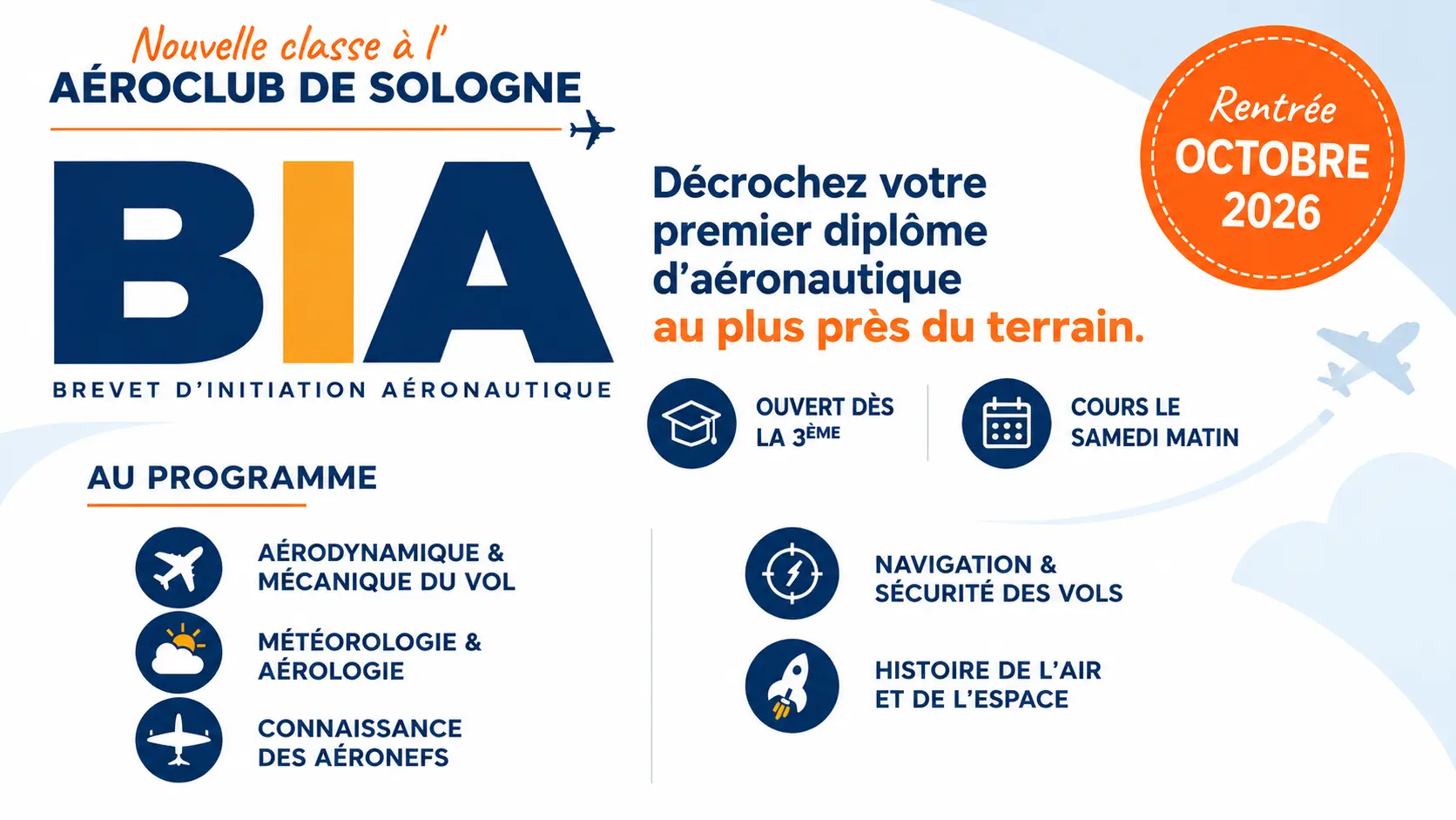Préparez votre BIA à l’Aéroclub de Sologne !